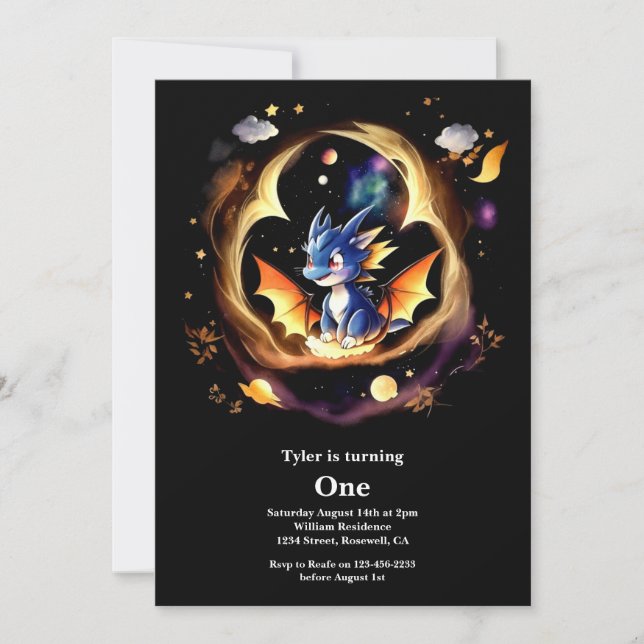 Invitation Premier anniversaire du dragon (Devant)