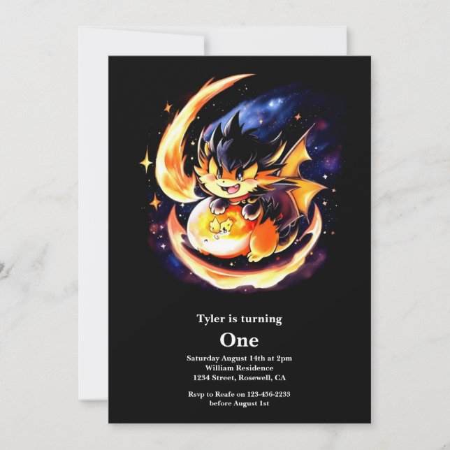 Invitation Premier anniversaire du dragon (Devant)
