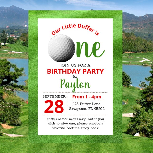 Invitation Premier anniversaire du golf (Créateur téléchargé)
