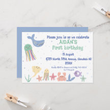 Premier anniversaire du monde sous-marin mignon