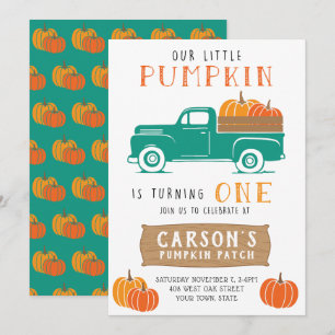 Invitation Premier anniversaire du petit Citrouille Vintage d