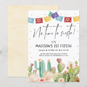 Invitation Premier anniversaire Fiesta Cactus Boho