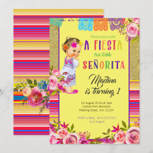INVITATION PREMIER ANNIVERSAIRE FIESTA CARD MEXICAIN