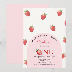 Invitation Premier anniversaire fraise