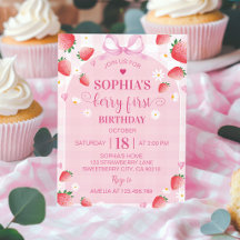 Invitation Premier Anniversaire Fraise