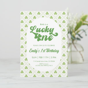 Invitation Premier Anniversaire Lucky One Trèfle Vert