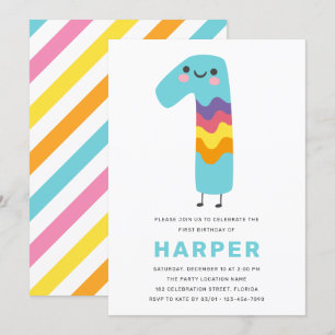 Invitation Premier anniversaire mignon et moderne - 1er anniv