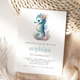 Invitation Premier Anniversaire Mignonne Fille Aquarelle Hipp