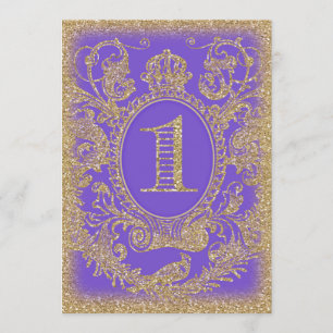 Invitation Premier anniversaire une fois Princesse pourpre 3