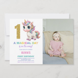 Invitation Premier anniversaire Unicorn Anniversaire Invitati
