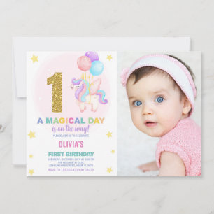 Invitation Premier anniversaire Unicorn Anniversaire Invitati