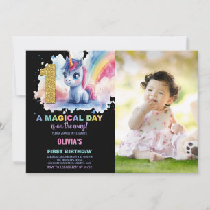 Invitation Premier anniversaire Unicorn Anniversaire Invitati