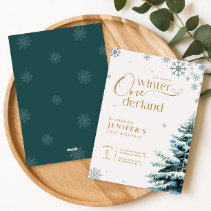 Invitation Premier anniversaire Winter Onederland flocon de n
