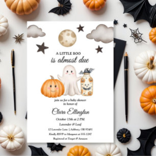 Invitation Premier Baby shower d'Halloween du petit Citrouill