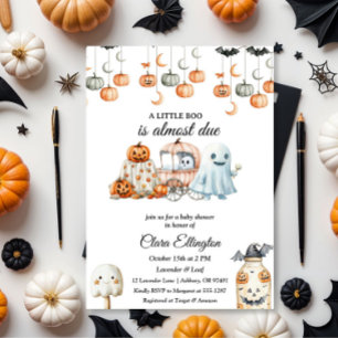 Invitation Premier Baby shower d'Halloween du petit Citrouill