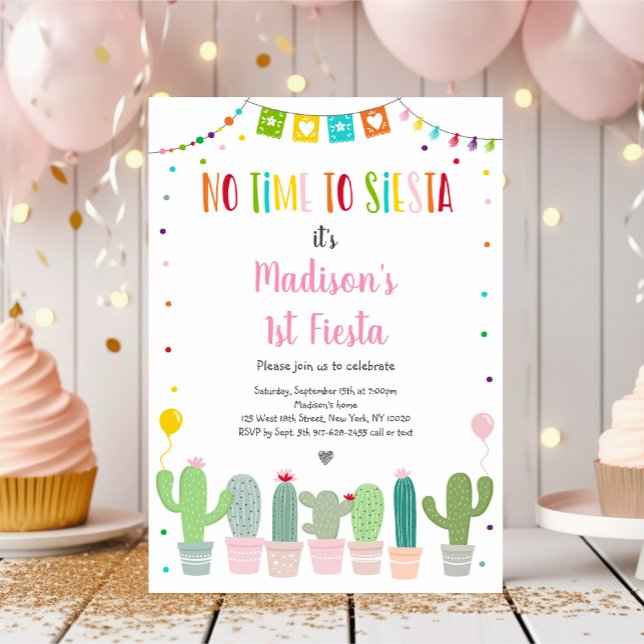 Invitation Premier Cactus Fiesta Succulent Anniversaire (Créateur téléchargé)