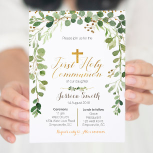 Invitation Premier garçon d'invitation de la Communion sainte