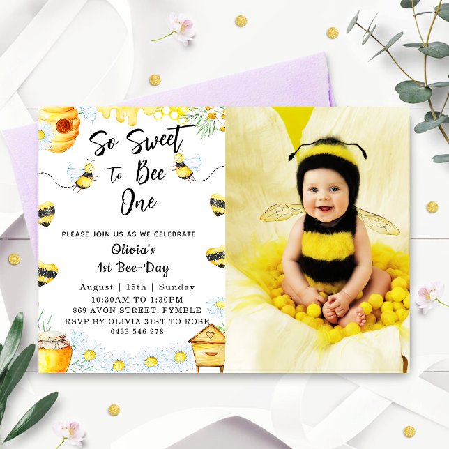Invitation Premier jour de l'abeille si doux pour être un jou (Créateur téléchargé)