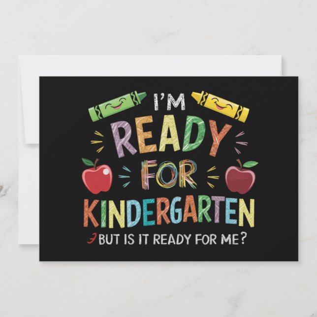 Invitation Premier jour de maternelle amusant pour les enfant (Devant)