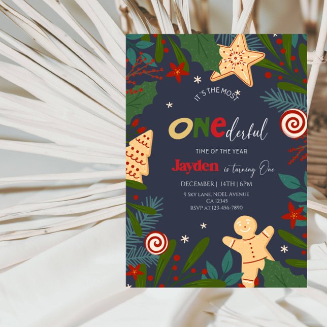 Invitation Premier Noël 1er anniversaire Boy-Holiday Celebrat (Créateur téléchargé)