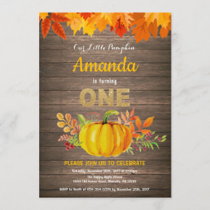 Invitation Premier or d'anniversaire d'automne rustique de