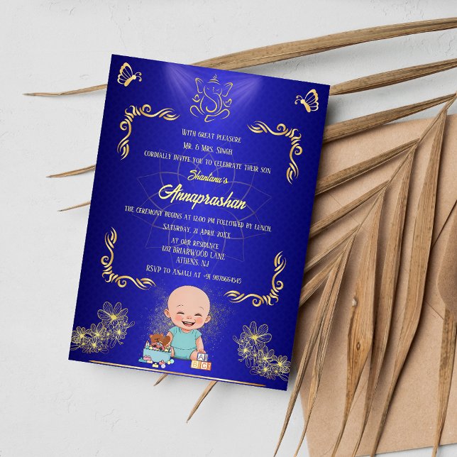 Invitation Premier Riz "Annaprashan" Photo indienne Baby (Créateur téléchargé)