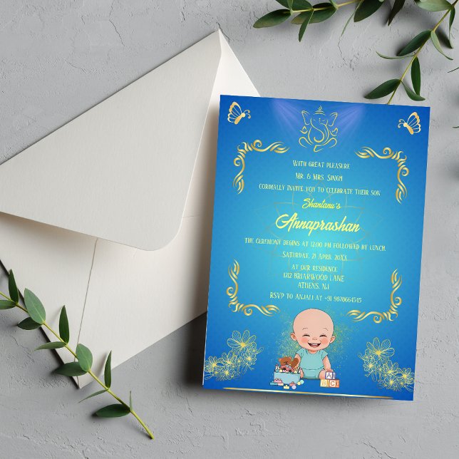 Invitation Premier Riz "Annaprashan" Photo indienne Baby (Créateur téléchargé)