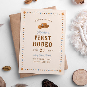 Invitation Premier Rodéo Anniversaire Cowboy Western