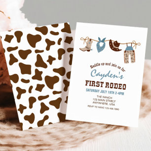Invitation Premier Rodéo Cow-boy occidental Premier Anniversa