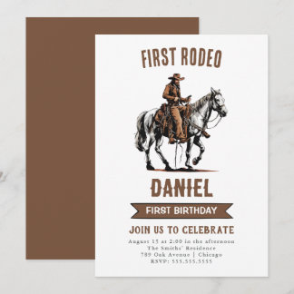 Invitation Premier Rodeo Cowboy 1er anniversaire
