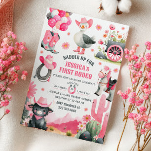 Invitation Premier Rodéo Silly Goose Cowgirl Western Annivers