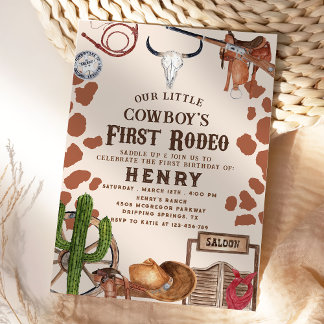 Invitation Premier Rodeo Western Cowboy 1er anniversaire