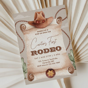 Invitation Premier Rodéo Western Cowboy Brun de l'Ouest