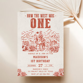 Invitation Premier Rodéo Western Cowboy Première fête d'anniv
