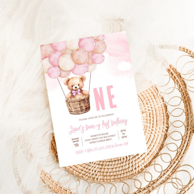 Invitation Premier Teddy Bear Boho 1er Anniversaire (Créateur téléchargé)