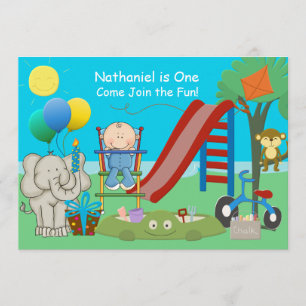 Invitation Premier terrain de jeu de jardin d'anniversaire de