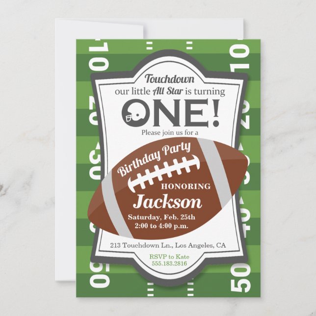 Invitation Premier touchdown All Star du football de (Devant)