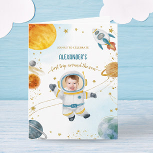 Invitation Premier tour autour de la photo d'anniversaire sol