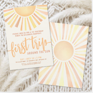 Invitation Premier Tour Autour du Soleil Boho 1er Anniversair