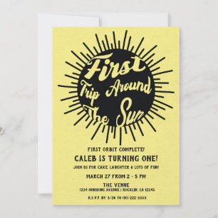 Invitation Premier Tour Autour Du Soleil Rétro 1er Anniversai