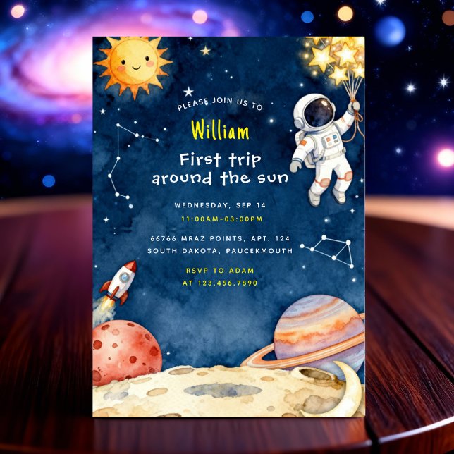 Invitation Premier tour du soleil pour son 1er anniversaire (Créateur téléchargé)