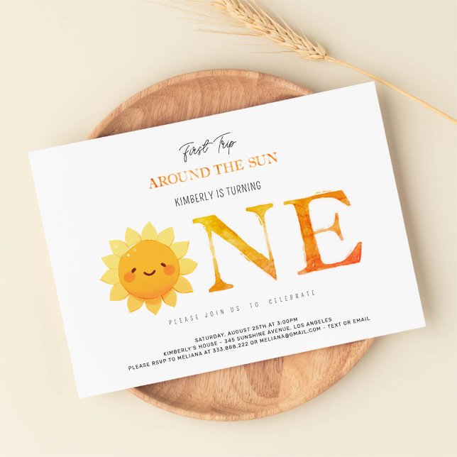 Invitation Premier voyage au soleil autour du soleil Premier  (Créateur téléchargé)