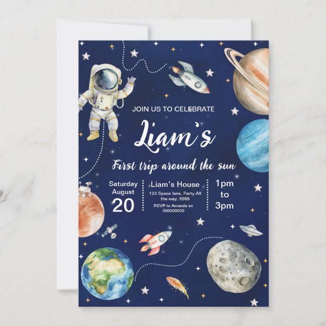 Invitation Premier voyage autour de l'espace Soleil Premier a (Devant)