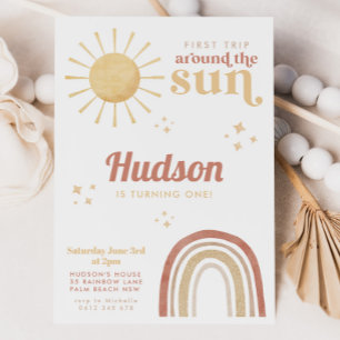 Invitation Premier voyage autour de Sun Boho Arc-en-ciel 1er 