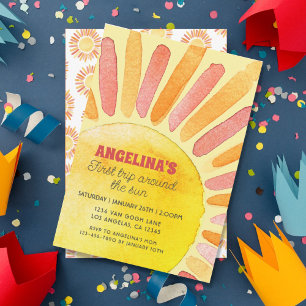 Invitation Premier voyage autour du soleil 1er anniversaire a