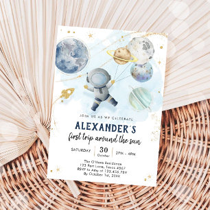 Invitation Premier voyage autour du Soleil 1er anniversaire d