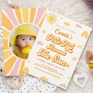 Invitation Premier voyage autour du soleil 1er anniversaire F