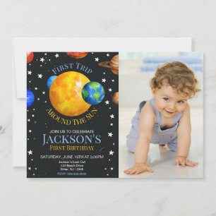 Invitation Premier Voyage Autour du Soleil 1er Anniversaire G