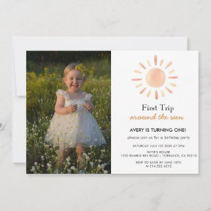 Invitation Premier voyage autour du soleil 1er anniversaire P