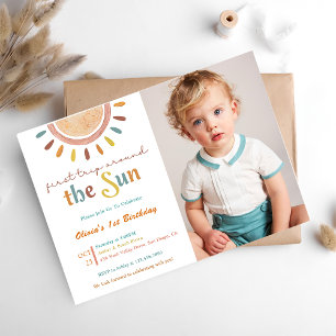 Invitation Premier voyage autour du soleil 1er anniversaire P